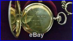 RARE Omega Grand Prix 1900 14k Solid Gold Pocket Watch with Original Case & Chain