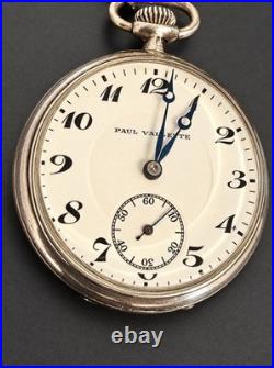 RARE Paul Vallette. 925 Silver Full Hunter Pocket Watch, Small Seconds 27384