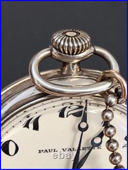RARE Paul Vallette. 925 Silver Full Hunter Pocket Watch, Small Seconds 27384