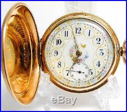 RARE SHOWPIECE COLUMBUS GOLD FILLED 18S HUNTERS CASE POCKET WATCH