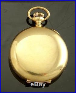 RARE VICTORIAN WALTHAM 14K SOLID GOLD HUNTER CASED POCKET WATCH DATED 1908 NR
