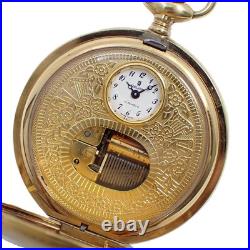 REUGE MUSIC Pocket watch with music box Hunter case Gold GP TO205644
