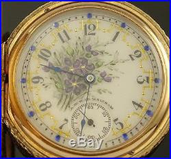 Richly Engraved American Waltham 14k Solid Gold Hunter Case Pocket Watch 1890