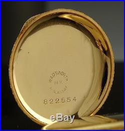 RICHLY ENGRAVED VICTORIAN ELGIN 14K SOLID GOLD HUNTER CASE POCKET WATCH 1903