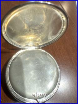 RUNS American Waltham Watch Co. Silver Pocket Watch Illinois Hunting Case 47mm