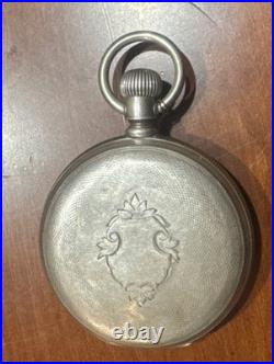 RUNS American Watch Co. Waltham Coin Silver Pocket Hunting Case 50mm Lever Set