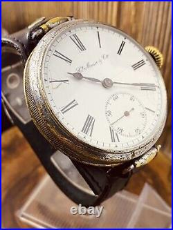 R. MOSER & CIE POCKET WATCH CASE converted into a wristwatch 15 RUBIS 49mm (CI)