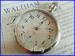 Railroad 1900 Waltham Crescent St. 21J 18S Fahys Silver O/F Case Pocket Watch