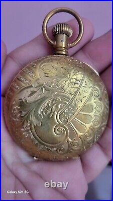 Railway Time Keeper Pocket Watch 21 Jewels Hunter Case Gold Filled Train Size 18