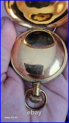 Railway Time Keeper Pocket Watch 21 Jewels Hunter Case Gold Filled Train Size 18