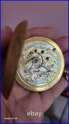 Railway Time Keeper Pocket Watch 21 Jewels Hunter Case Gold Filled Train Size 18