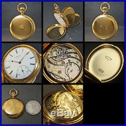 Rare 1880s Patek Philippe, H. Wachhorst 18K Yellow Gold Hunter Case Pocket Watch