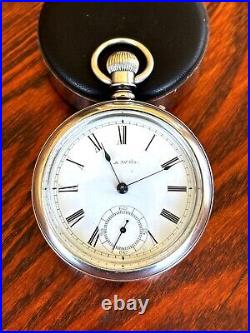 Rare 1886 Waltham 14S Bond St 7J Pin Set Excellent Case/Dial/Hands Runs Strong
