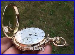 Rare 1887 17J Illinois Box Hinge G/F Hunter Case WithDisplay Back Pocket Watch