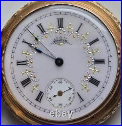 Rare 1897, Elgin Fancy Tri Color Gold, 15 Jewels Full Hunter Pocket Watch