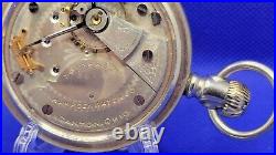 Rare 1901 Hampden 18s 15J Pocket Watch Oresilver Horse Inlay Case Runs SEE VIDEO