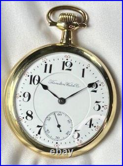 Rare 1911 Hamilton Grd 952 Mod 3 16s 19j Pocket Watch Ham Dial withMin 14K GF Case