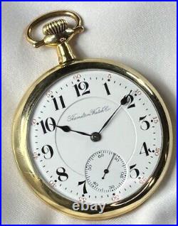 Rare 1911 Hamilton Grd 952 Mod 3 16s 19j Pocket Watch Ham Dial withMin 14K GF Case