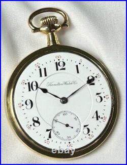 Rare 1911 Hamilton Grd 952 Mod 3 16s 19j Pocket Watch Ham Dial withMin 14K GF Case