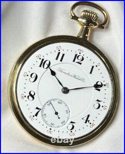 Rare 1911 Hamilton Grd 952 Mod 3 16s 19j Pocket Watch Ham Dial withMin 14K GF Case