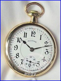 Rare 1918 Bunn 16s 19j Mod 11 Cls 1 RG Pocket Watch Signed Monty Dial 14KGF Case