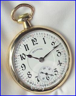 Rare 1918 Bunn 16s 19j Mod 11 Cls 1 RG Pocket Watch Signed Monty Dial 14KGF Case