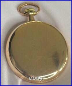 Rare 1918 Bunn 16s 19j Mod 11 Cls 1 RG Pocket Watch Signed Monty Dial 14KGF Case
