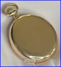 Rare 1918 Bunn 16s 19j Mod 11 Cls 1 RG Pocket Watch Signed Monty Dial 14KGF Case