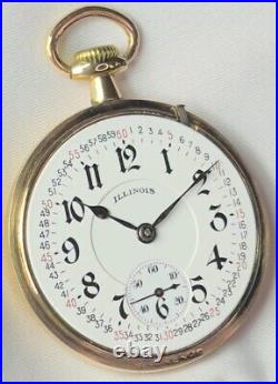 Rare 1918 Bunn 16s 19j Mod 11 Cls 1 RG Pocket Watch Signed Monty Dial 14KGF Case