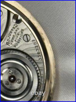 Rare 1918 Bunn 16s 19j Mod 11 Cls 1 RG Pocket Watch Signed Monty Dial 14KGF Case