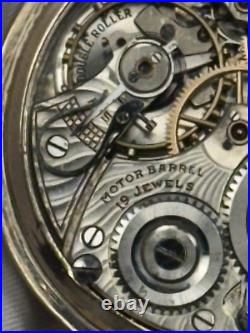 Rare 1918 Bunn 16s 19j Mod 11 Cls 1 RG Pocket Watch Signed Monty Dial 14KGF Case