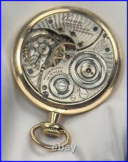 Rare 1918 Bunn 16s 19j Mod 11 Cls 1 RG Pocket Watch Signed Monty Dial 14KGF Case