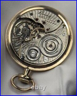 Rare 1918 Bunn 16s 19j Mod 11 Cls 1 RG Pocket Watch Signed Monty Dial 14KGF Case