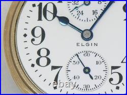 Rare 23 Jewel 16s Elgin Veritas Wind Indicator Watch, Factory Cased, Serviced