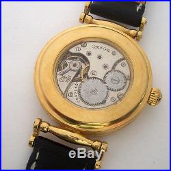 Rare ANTIQUE OMEGA Swiss Wristwatch Gilt case