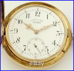 Rare A. Lange & Söhne Quality 1A Movement 53mm Pocket Watch, Heavy 14K Gold Case