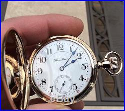 Rare Amazing 21 Jewel 16 Size Hamilton 993 G/F Hunter Case Pocket Watch