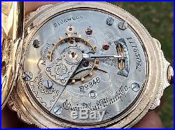 Rare Amazing 21 Jewel 18s Elgin No. 348 G/F Box Hinge Hunter Case Pocket Watch