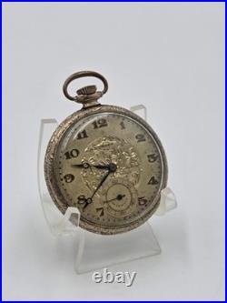Rare Antique 1920 Gruen Guild 19 Pocket Watch GF Wadsworth Case Swiss. Works