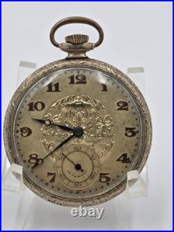 Rare Antique 1920 Gruen Guild 19 Pocket Watch GF Wadsworth Case Swiss. Works
