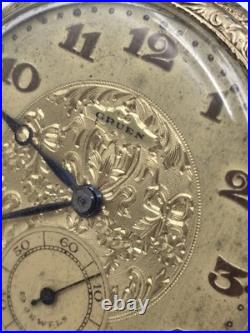 Rare Antique 1920 Gruen Guild 19 Pocket Watch GF Wadsworth Case Swiss. Works