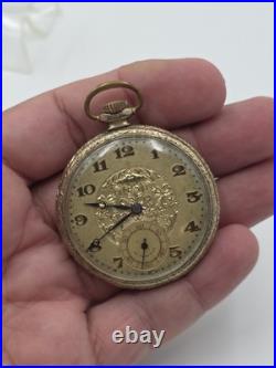 Rare Antique 1920 Gruen Guild 19 Pocket Watch GF Wadsworth Case Swiss. Works