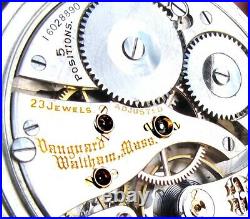 Rare Antique 23 Jewels Display Case Floor Model Pocket Watch Waltham Vanguard