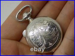Rare Antique 800 Silver Locket/fob/case. Unusual Pocket Watch Design