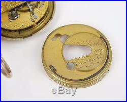 Rare Antique C1855 David Taylor Fusee Pocket Watch with Hunter Case