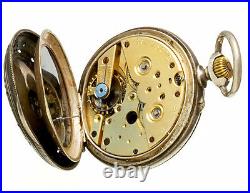 Rare Antique Cricket Alarm Pocket Watch Silver Heavily Embossed Case CA1900