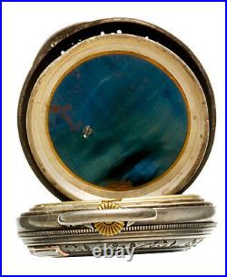 Rare Antique Cricket Alarm Pocket Watch Silver Heavily Embossed Case CA1900