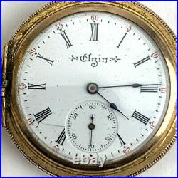 Rare Antique Elgin Pocket Watch 1905 Grade 320 0s 7j Floral Engraved Hunter Case