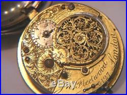 Rare Antique Georgian Fleetwood Pair Cased Verge Pocket Watch