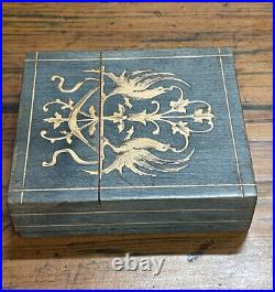 Rare Antique Inlaid Pocket Watch Display Stand Carry Box (Watch Not Included)
